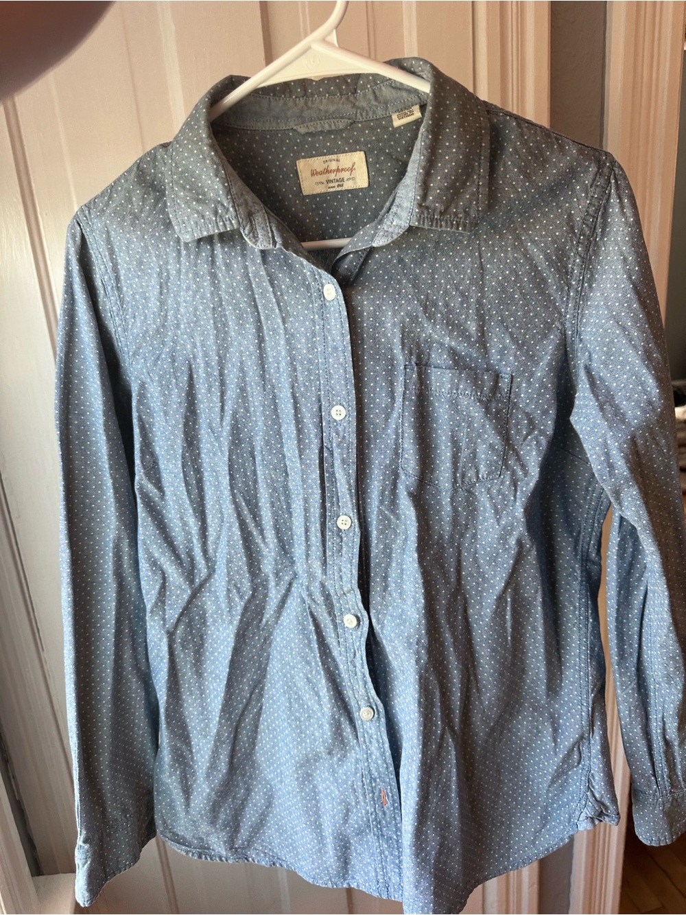 Weatherproof Men’s Light Blue Dot Button-Down Shirt
